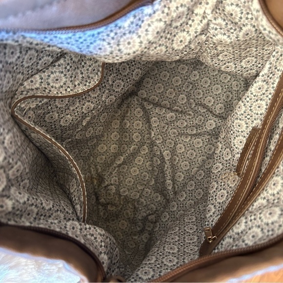 Moda Luxe Expresso brown M/L handbag faux leather abstract herringbone design. J - Picture 5 of 11